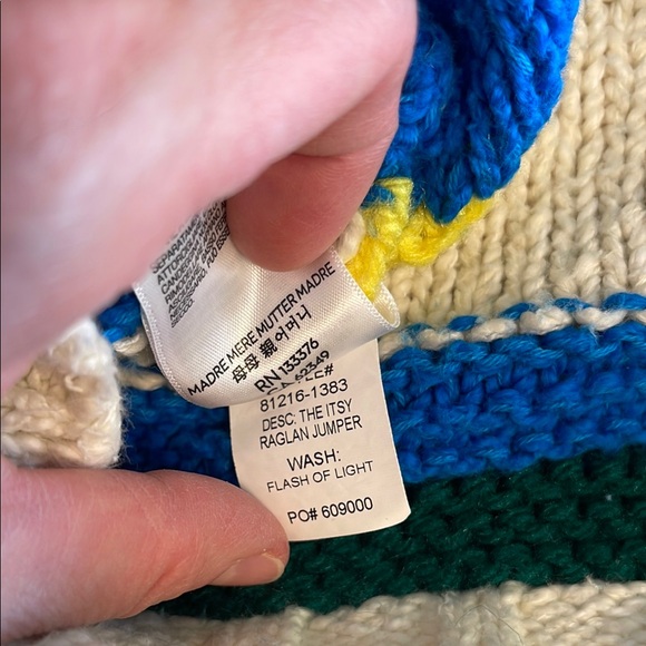 MOTHER Itsy Bitsy Intarsia Raglan Colorful Patchwork Crew Neck Sweater - Picture 10 of 11